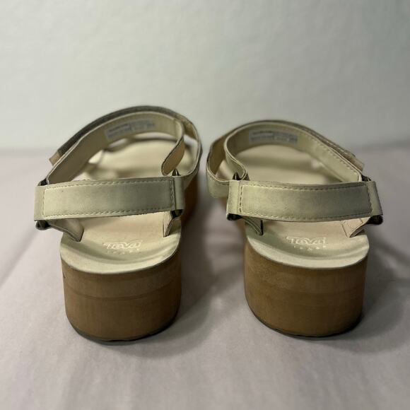 TEVA Platform Universal Up  Leather White Swan Women's Sandals sz. 10 - Picture 7 of 9